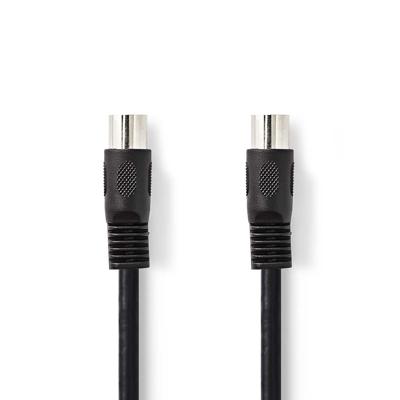Nedis DIN-Audiokabel | DIN 5-Pins Male | DIN 5-Pins Male | Vernikkeld | 3.00 m | Rond | PVC | Zwart | Label - CAGL20000BK30