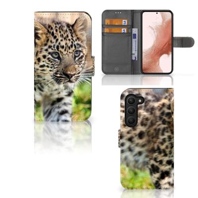 Samsung Galaxy S23 | Telefoonhoesje | Met pasjeshouder | Baby Luipaard