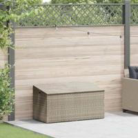 Tuinbox 110x50x58 cm poly rattan lichtgrijs - thumbnail