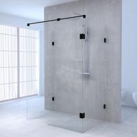 Sanituba Complete Profielloze Inloopdouche XL 80x200 cm Zwart Mat - thumbnail