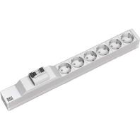 Bachmann 333.411 19 inch Stekkerdoos voor patchkast 1 HE Geaarde contactdoos Grijs-wit (RAL 7035) - thumbnail
