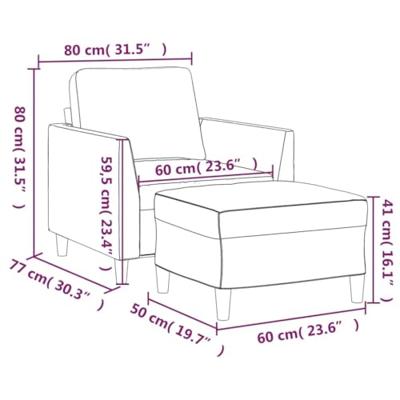 Fauteuil met voetenbank 60 cm kunstleer wijnrood