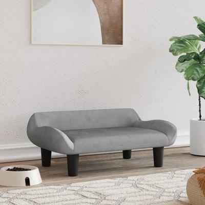 Hondenmand 70x40x24 cm fluweel lichtgrijs Hondenmand 70x40x24 cm fluweel lichtgrijs