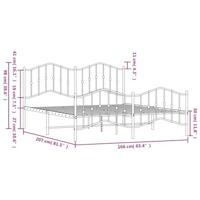 Bedframe met hoofd- en voeteneindemetaal wit 160x200 cm - thumbnail