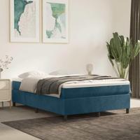 Boxspring bed 140x190 cm fluweel donkerblauw - thumbnail