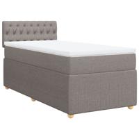 Boxspring met matras stof taupe 90x200 cm - thumbnail