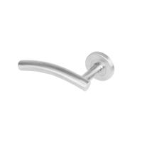 Gatdeel links 1274 Gebogen op rond rozet staal met 7mm nok RVS - thumbnail