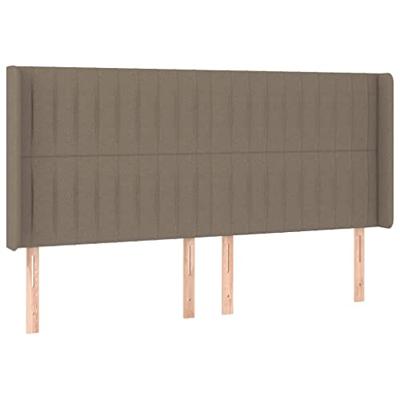 Hoofdbord met randen 163x16x118/128 cm stof taupe