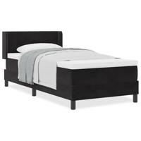 Boxspringbed met matras fluweel zwart 100x200 cm - thumbnail