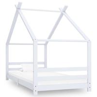 Kinderbedframe massief grenenhout wit 90x200 cm - thumbnail