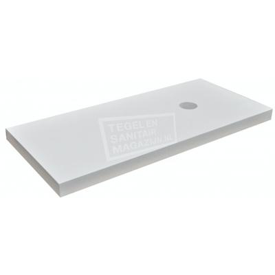 Wastafelblad Wiesbaden Rechthoek 100x46x5,5cm MDF Hoogglans Wit 1 Afvoergat