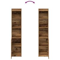 Hoge kast 37,5x35x180 cm bewerkt hout oud houtkleurig - thumbnail