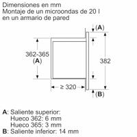 Magnetron Balay 3CG6112X3 Wit Staal 800 W 20 L 800W - thumbnail