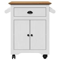 Keukentrolley BODO 72x45x80 cm wit en bruin - thumbnail