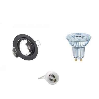 LED Spot Set - OSRAM Parathom PAR16 927 36D - GU10 Fitting - Dimbaar - Inbouw Rond - Mat Zwart - 5.5W - Warm Wit 2700K -