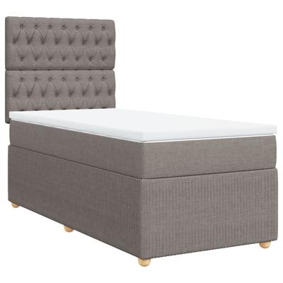 Boxspring met matras stof taupe 120x200 cm - thumbnail
