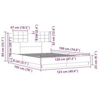 Bedframe met hoofdeinde bruin eikenkleurig 120x190 cm - thumbnail