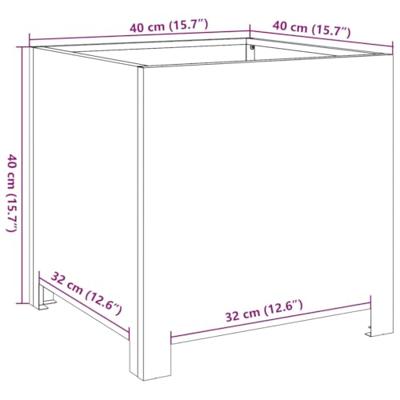 VidaXL Plantenbak 40x40x40 cm staal zwart VidaXL Plantenbak 40x40x40 cm staal zwart
