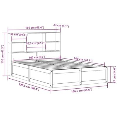 Bedframe zonder matras massief grenenhout 160x200 cm Bedframe zonder matras massief grenenhout 160x200 cm