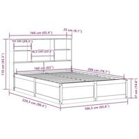 Bedframe zonder matras massief grenenhout 160x200 cm - thumbnail