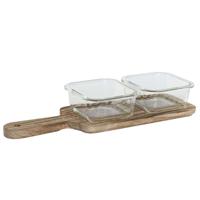 Snackdienblad Home ESPRIT Natuurlijk 320 ml 36 x 11 x 6 cm - thumbnail