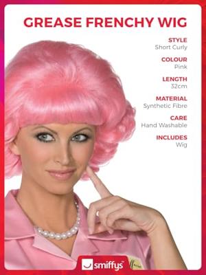 Frenchy Grease pruik pink