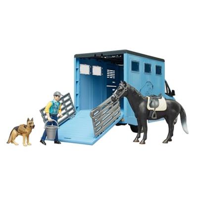 bruder MB Sprinter dierentransporter met paard modelvoertuig - thumbnail