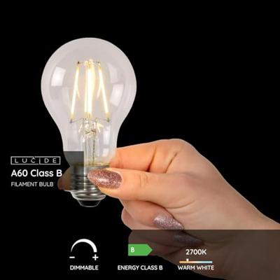 Lucide A60 Class B - Filament lamp - Ø 6,4 cm - LED Dimb. - E27 - 1x7W 2700K - Transparant