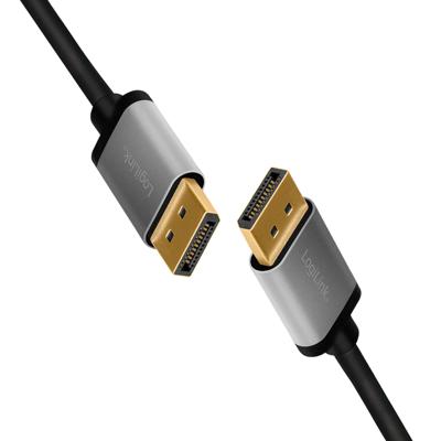 LogiLink DisplayPort AV Aansluitkabel [1x DisplayPort - 1x DisplayPort] 2 m Zwart/grijs