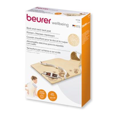 Beurer HK 58 Cosy Warmtekussen - Elektrisch Warmtekussen voor Rug en Nek - 6 Warmtestanden - Ergonomische Pasvorm met Buikriem en Klittenbandsluiting - Snelle Opwarming - Zachte Fleece - Machinewasbaar