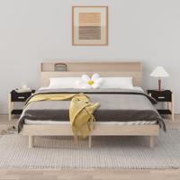 Nachtkastjes 2 st 42x38x45 cm bewerkt hout zwart - thumbnail