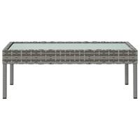 16-delige Loungeset met kussens poly rattan grijs - thumbnail