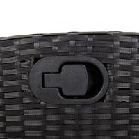 9-delige Tuinset poly rattan zwart - thumbnail
