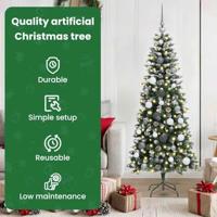 VidaXL Kunstkerstboom met 150 led groen 150 cm pvc en plastic en staal - thumbnail