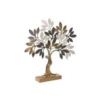 Decoratieve figuren Home ESPRIT Grijs Gouden Boomstructuur Modern 50 x 9 x 52 cm - thumbnail