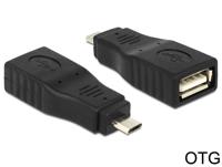 Delock 65549 Adapter USB Micro B male > USB 2.0 female OTG volledig afgedekt - thumbnail