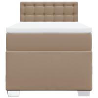 Boxspring met matras kunstleer cappuccinokleurig 140x190 cm - thumbnail