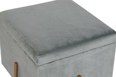 Voetensteun DKD Home Decor Metaal Turkoois Polyester (45 x 45 x 45 cm)