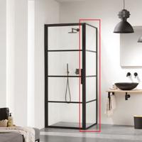 Inloopdouche Sealskin Get Wet Impact Zijwand 100x210cm Mat Zwart Helder Glas - thumbnail