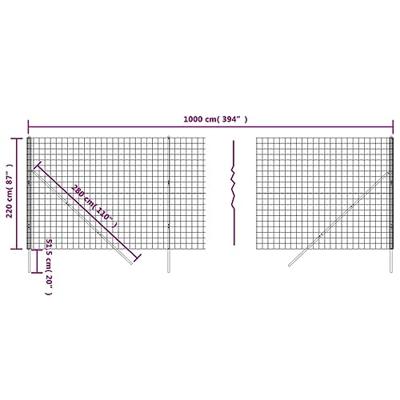 VidaXL Draadgaashek 2,2x10 m gegalvaniseerd staal groen
