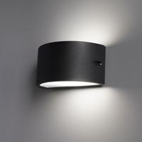 Hugo - LED Wandlamp Dimbaar - E27 Fitting - Vervangbare lichtbron- Modern - IP54 Voor binnen en buiten - Dubbelzijdig Up & Down Light - zwart - thumbnail