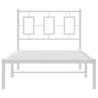 Bedframe met hoofdbord metaal wit 90x200 cm - thumbnail