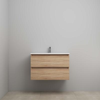 On-Line Onderkast - 60 cm - Voorgemonteerd - Acryl Wastafel - 1 Kraangat - Eiken