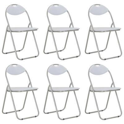 Eetkamerstoelen inklapbaar 6 st kunstleer wit