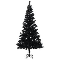 Kunstkerstboom met standaard 120 cm PVC zwart - thumbnail