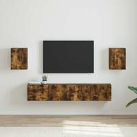 TV Wandkast 2 pcs Gerookt eiken 30 x 31 x 40 cm Bewerkt hout - thumbnail