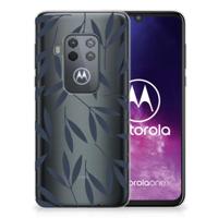 Motorola One Zoom | TPU Case | Leaves Blue - thumbnail