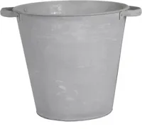 Mega Collections Zinken Bloempot met Handgrepen - Conisch Hoog - Ø30 x H28 cm - Old Look - thumbnail