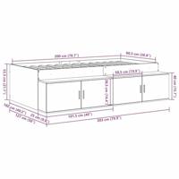 Opbergbedframe met opslag Oud hout 100 x 200 cm Bewerkt hout - thumbnail