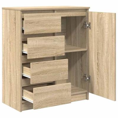 Dressoir met lades 71x35x84 cm spaanplaat sonoma eikenkleurig